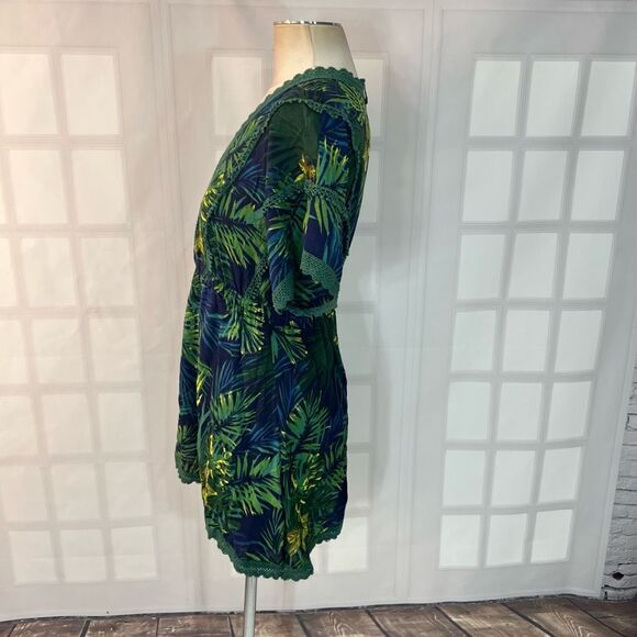 🔥🔥5 for $25🔥🔥 America & Beyond Green Tropical Surplice Mini Swim Suit Cover Up - Picture 9 of 13